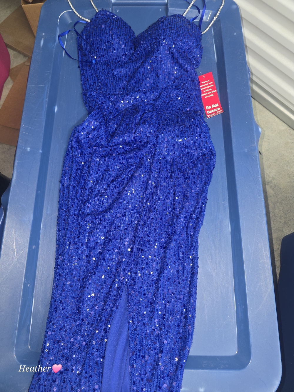 Women's Royal Blue Sequin Evening Dress